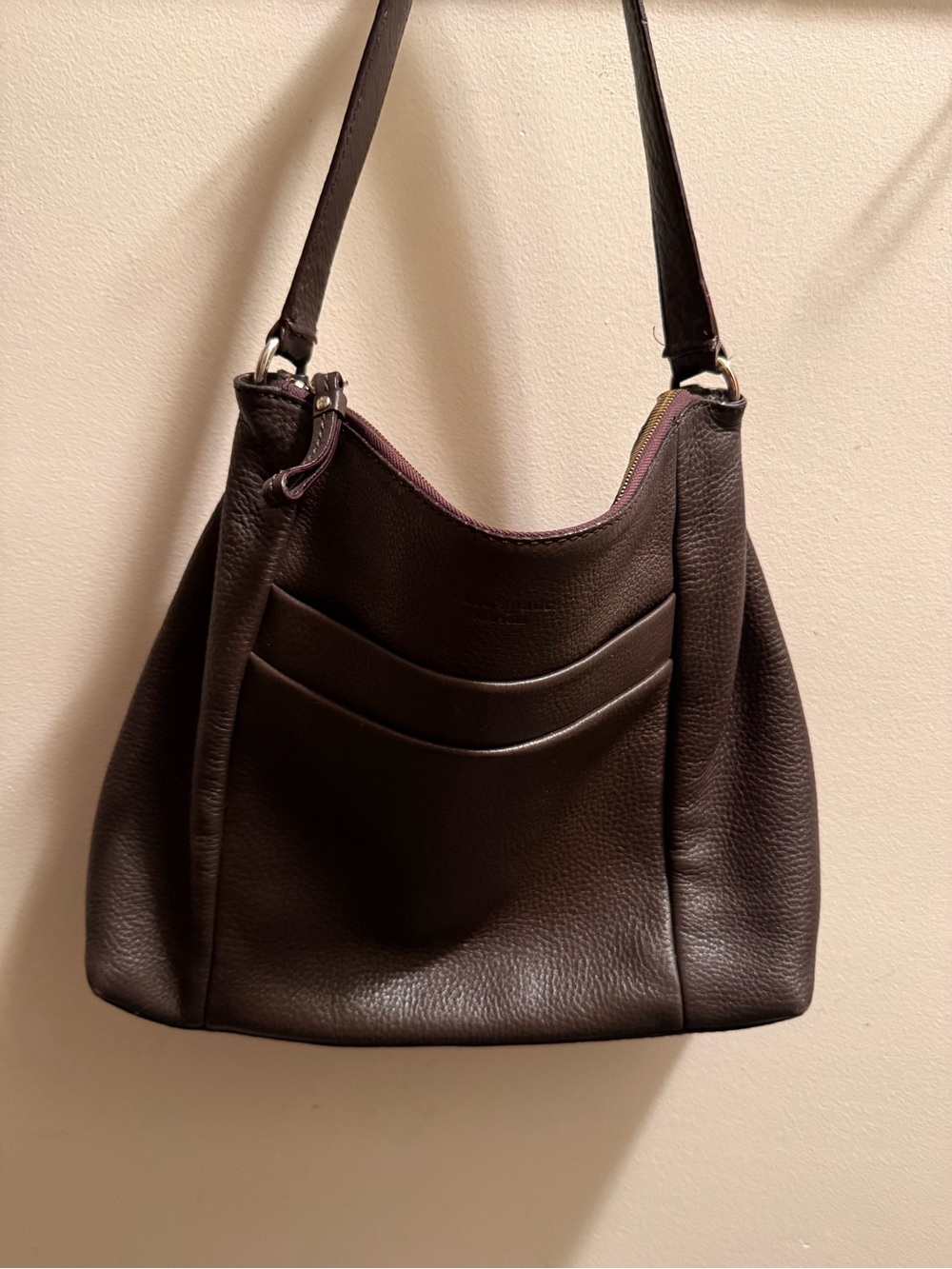 KATE SPADE Dark Brown Leather Tote Handbag Purse Bag vintage